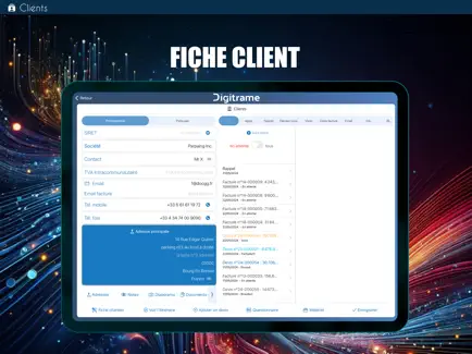 Digitrame client screen on iPad