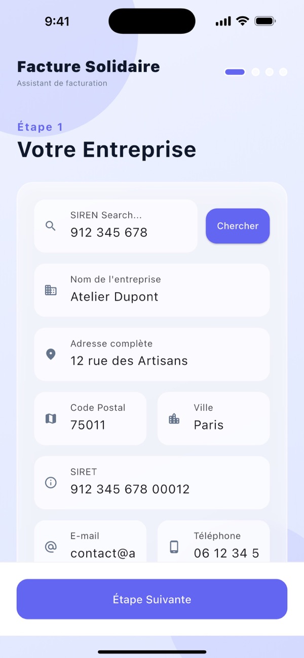 Facture Solidaire screenshot 1